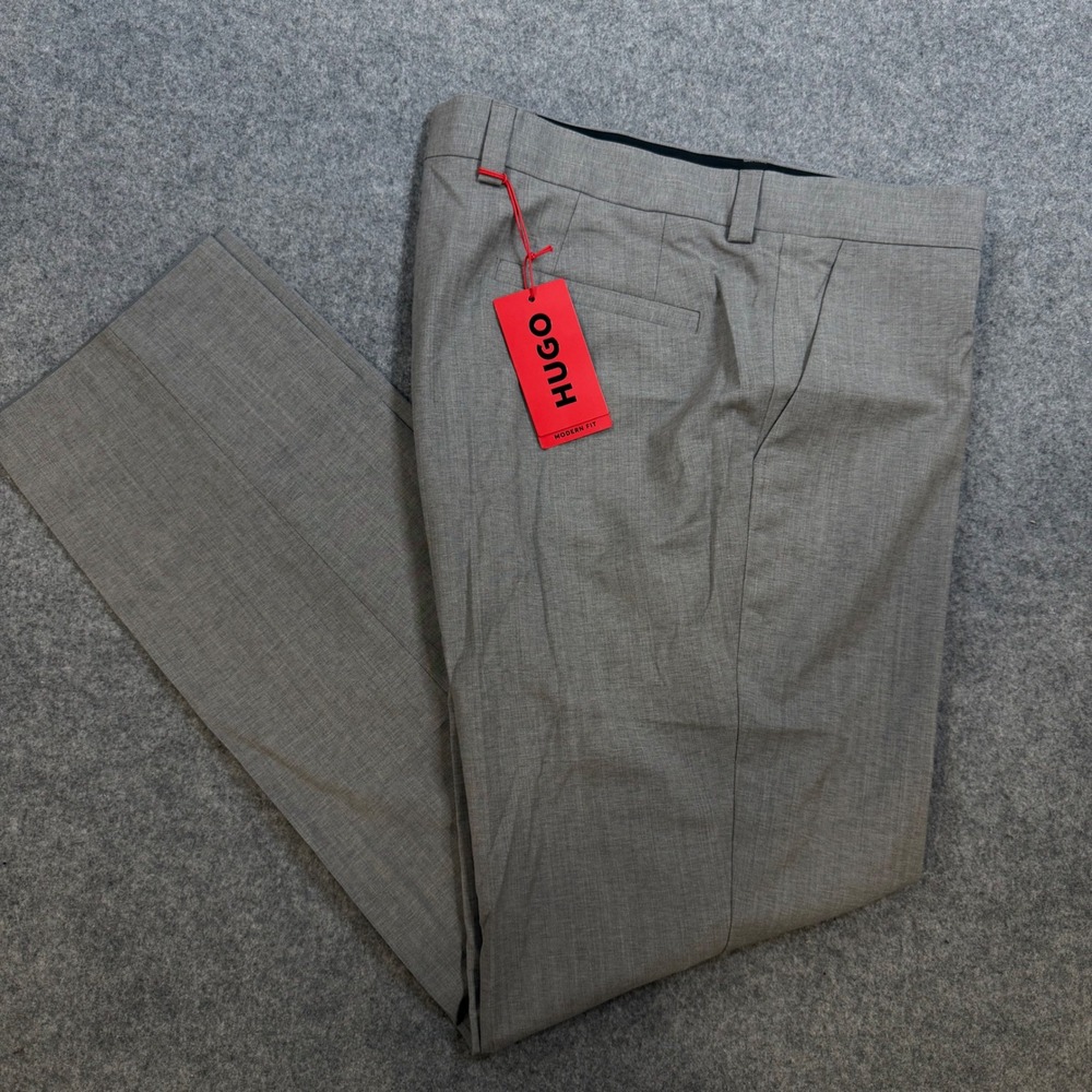 Hugo Boss Tom232X Dark Grey Virgin Wool Modern Fit Dress Pants 38R 50494266